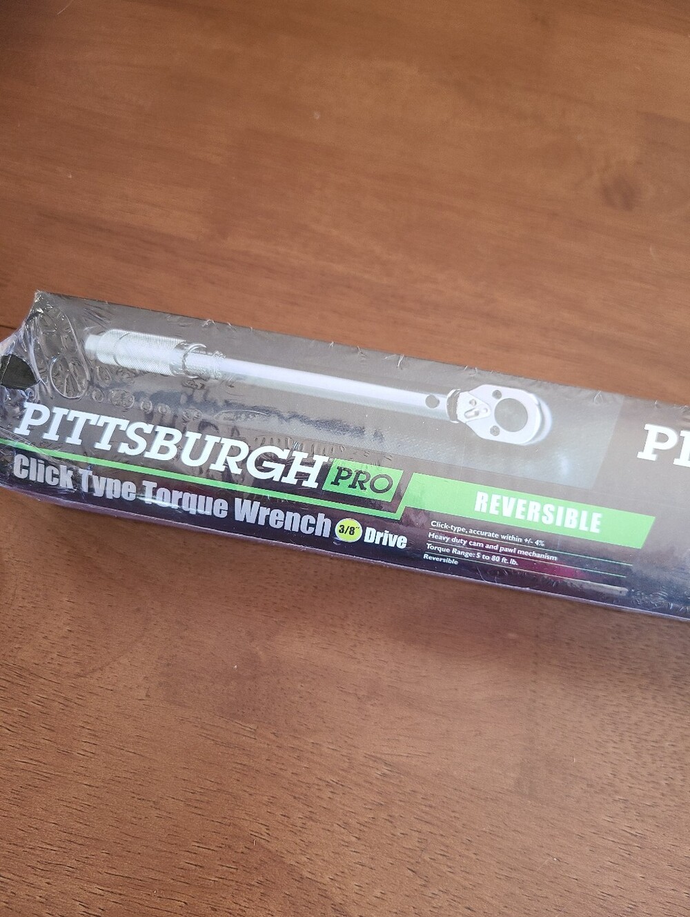 Pittsburgh Pro 3/8" Drive Click Type Torque Wrench Reversible 5-80 ft. lb. NIB